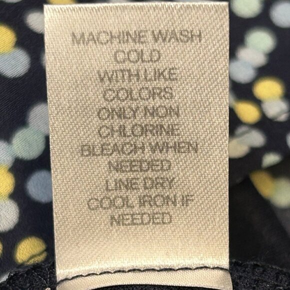 Charming Charlie Dress Womens Medium Shift Dress Blue Dots Roll Tab Sleeves - Picture 8 of 14